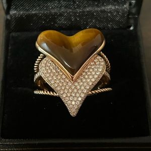 18kt Rose gold Tiger eye Diamond Ring